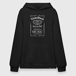 Толстовка-худи оверсайз Nickelback в стиле Jack Daniels, цвет: черный