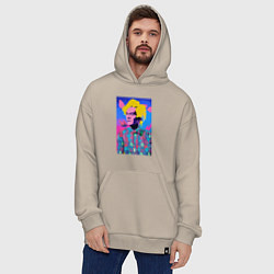 Толстовка-худи оверсайз Andy Warhol - self-portrait - pop art, цвет: миндальный — фото 2