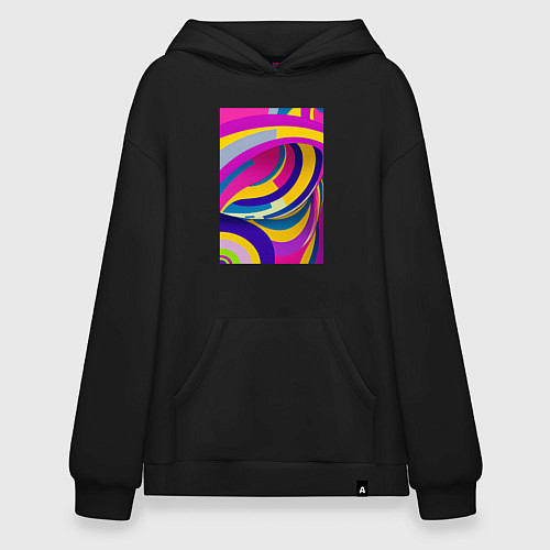 Худи оверсайз Цветной принт / Черный – фото 1