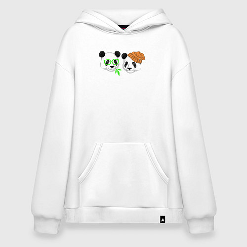 Худи оверсайз Мишки панды / Белый – фото 1