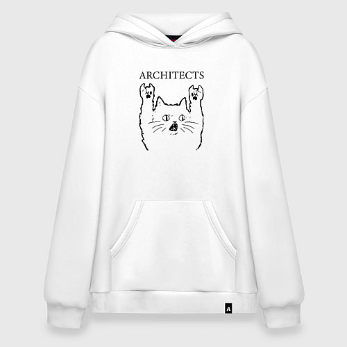 Худи оверсайз Architects - rock cat / Белый – фото 1