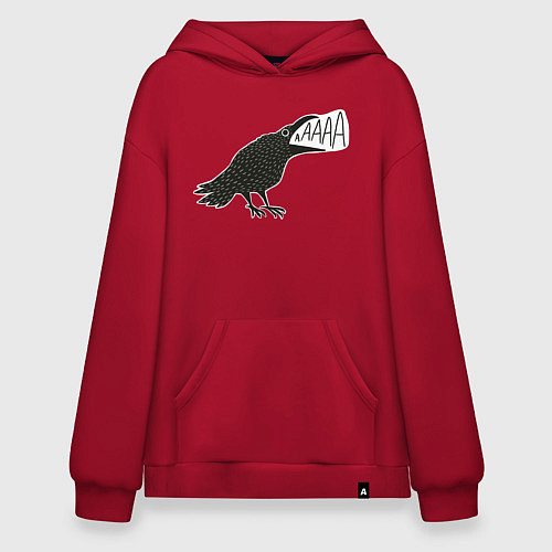 Худи оверсайз Кричащая ворона / Красный – фото 1