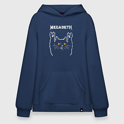 Толстовка-худи оверсайз Megadeth rock cat, цвет: тёмно-синий