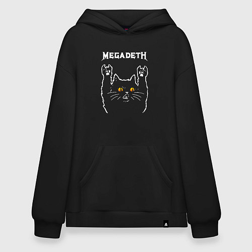 Худи оверсайз Megadeth rock cat / Черный – фото 1