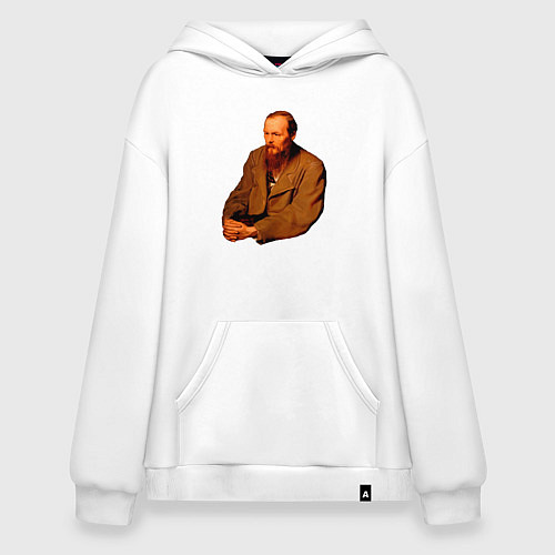 Худи оверсайз Ф Достоевский / Белый – фото 1