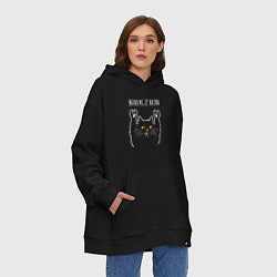 Толстовка-худи оверсайз Burzum rock cat, цвет: черный — фото 2
