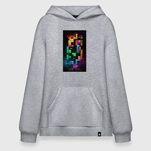 Худи оверсайз Цветной тетрис / Меланж – фото 1