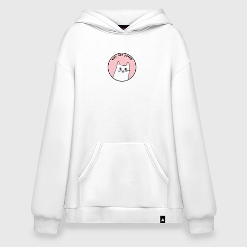 Худи оверсайз Котик - мне все равно / Белый – фото 1