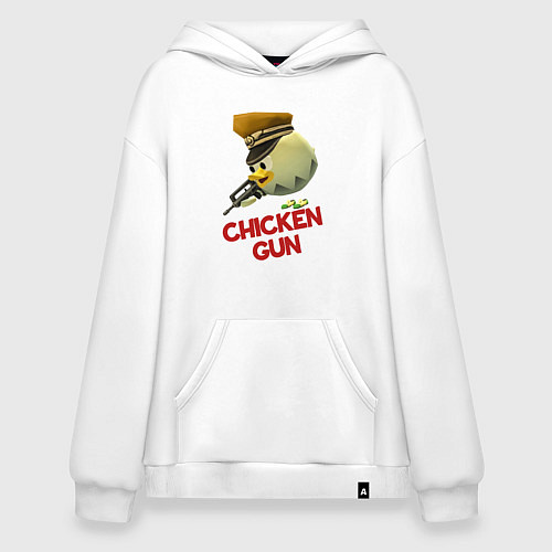 Худи оверсайз Chicken Gun logo / Белый – фото 1