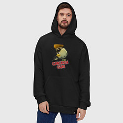 Толстовка-худи оверсайз Chicken Gun logo, цвет: черный — фото 2