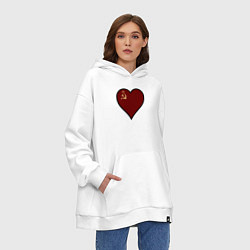 Толстовка-худи оверсайз Сердце СССР, цвет: белый — фото 2