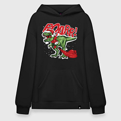 Толстовка-худи оверсайз Santa t rex gifts, цвет: черный