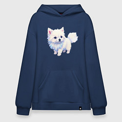 Толстовка-худи оверсайз Милый пушистый щеночек, цвет: тёмно-синий