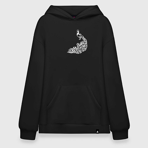 Худи оверсайз Белый павлин / Черный – фото 1