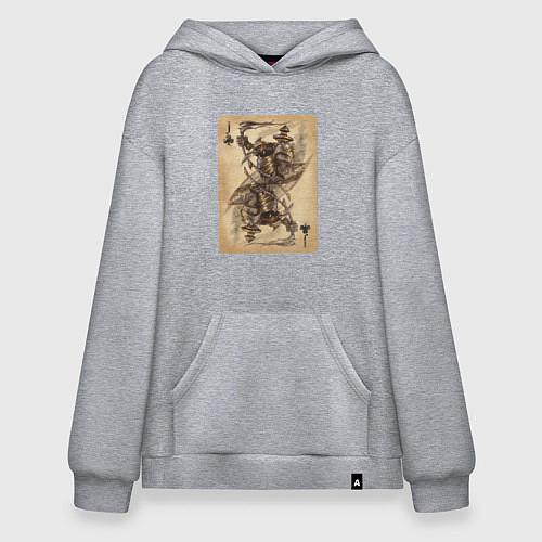 Худи оверсайз Fable III Воин бездны, валет крести / Меланж – фото 1