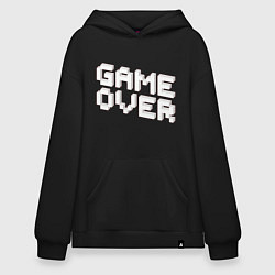 Толстовка-худи оверсайз Воксельный Гейм овер, цвет: черный
