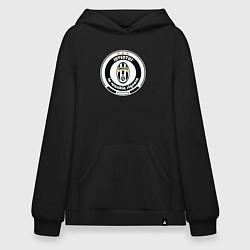 Толстовка-худи оверсайз Juventus club, цвет: черный