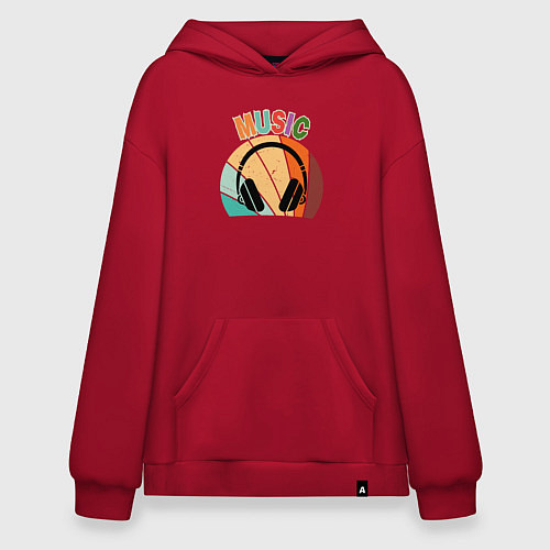 Худи оверсайз Music phones / Красный – фото 1