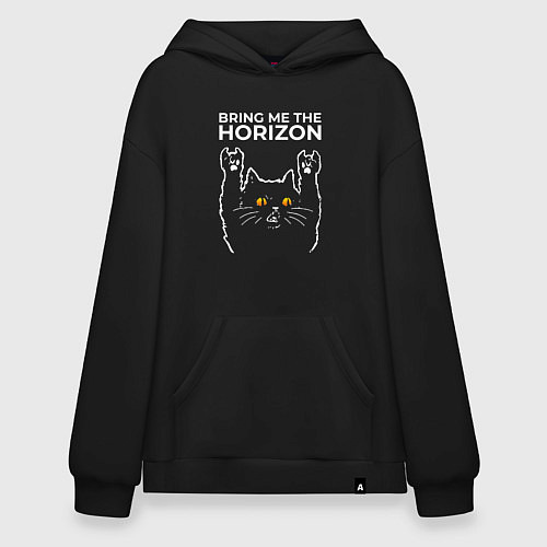 Худи оверсайз Bring Me the Horizon rock cat / Черный – фото 1