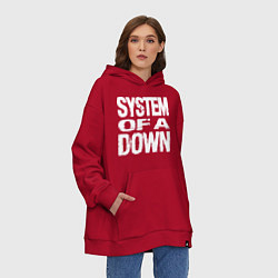 Толстовка-худи оверсайз SoD - System of a Down, цвет: красный — фото 2