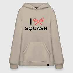 Толстовка-худи оверсайз I Love Squash, цвет: миндальный