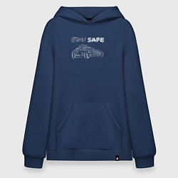 Толстовка-худи оверсайз Stay safe white, цвет: тёмно-синий