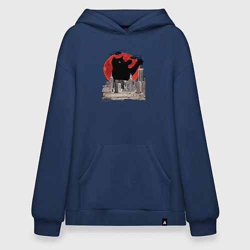 Худи оверсайз Котьзилла / Тёмно-синий – фото 1