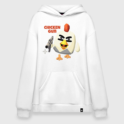 Худи оверсайз Chicken Gun злой / Белый – фото 1