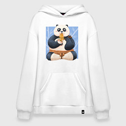 Толстовка-худи оверсайз Kung Fu Panda ест рамен, цвет: белый