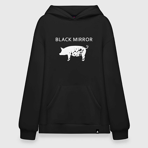 Худи оверсайз Национальный гимн - Черное зеркало / Черный – фото 1