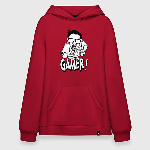 Худи оверсайз Gamer man / Красный – фото 1