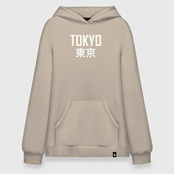 Толстовка-худи оверсайз Japan - Tokyo, цвет: миндальный