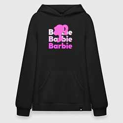 Толстовка-худи оверсайз Логотип Барби объемный, цвет: черный