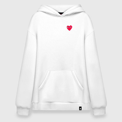 Худи оверсайз Сердце с глазами / Белый – фото 1