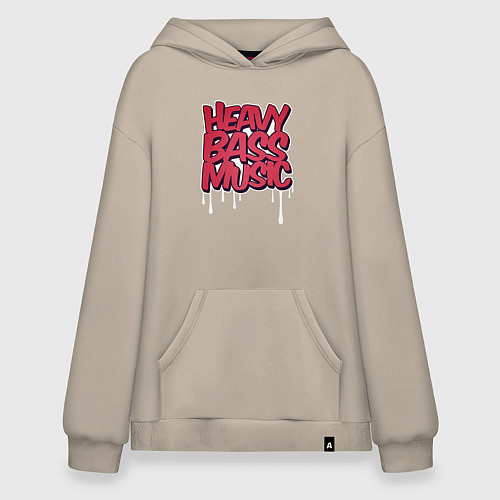 Худи оверсайз Heavy bass music / Миндальный – фото 1
