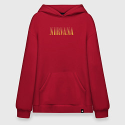 Толстовка-худи оверсайз Nirvana logo, цвет: красный