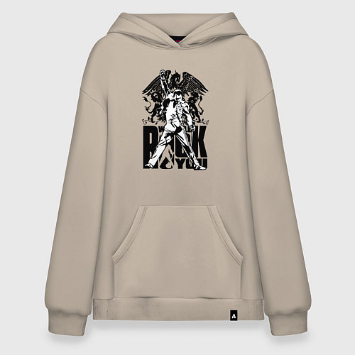 Худи оверсайз Queen rock you / Миндальный – фото 1