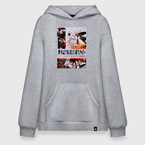 Худи оверсайз Хеллсинг постер / Меланж – фото 1