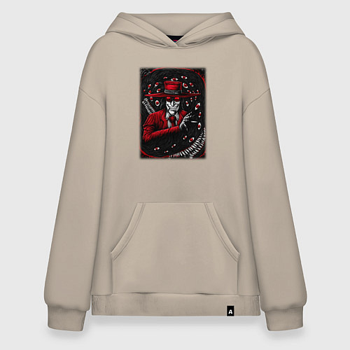 Худи оверсайз Хеллсинг Алукард и монстр / Миндальный – фото 1