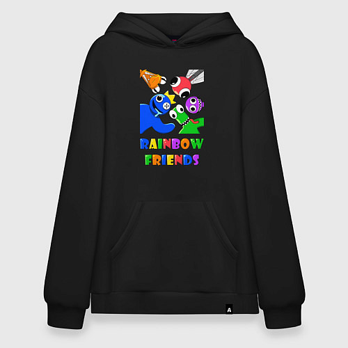 Худи оверсайз Rainbow Friends персонажи / Черный – фото 1