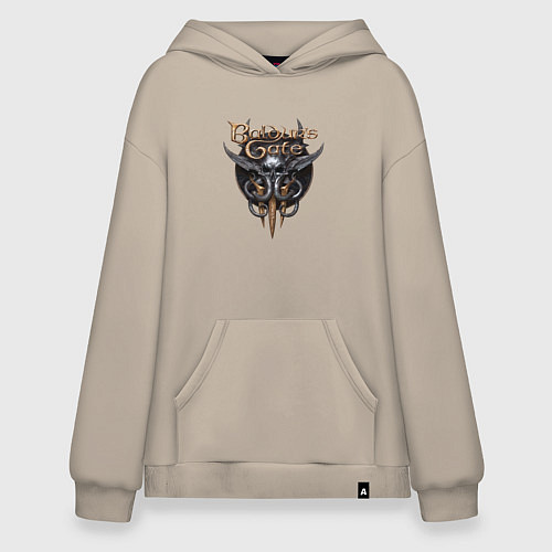 Худи оверсайз Baldurs Gate 3 - logotype / Миндальный – фото 1