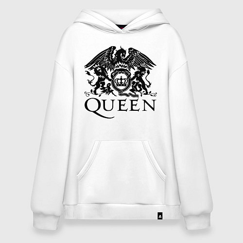 Худи оверсайз Queen - logo / Белый – фото 1