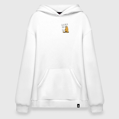 Худи оверсайз Ленивиц за ноутом / Белый – фото 1