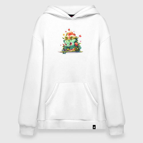 Худи оверсайз Малыш Бульбазавр / Белый – фото 1