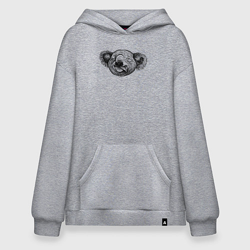 Худи оверсайз Коала голова / Меланж – фото 1