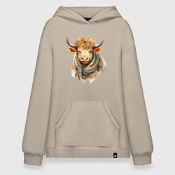 Худи оверсайз Бык в шарфе