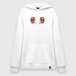 Толстовка-худи оверсайз Depeche Mode - Skulls Memento Mori, цвет: белый