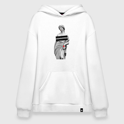Худи оверсайз MoMo - Censored / Белый – фото 1