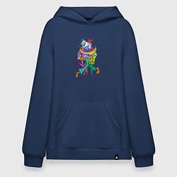 Толстовка-худи оверсайз Abstract Funny Clowns, цвет: тёмно-синий