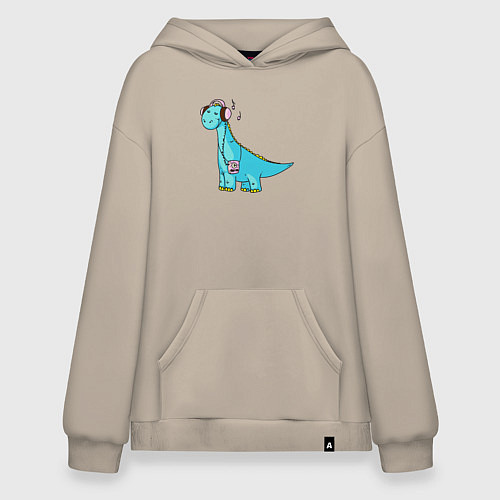 Худи оверсайз Music dino / Миндальный – фото 1